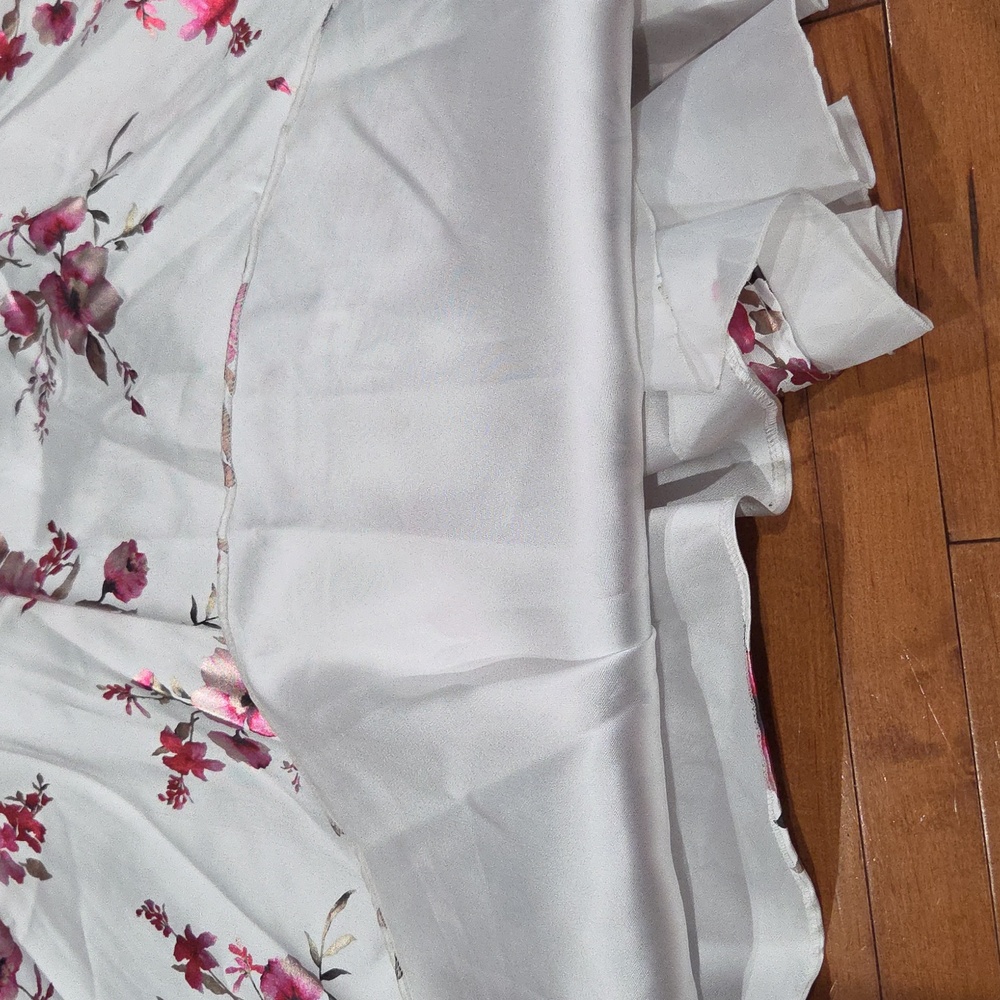 B Darlin White and Pink Floral Prom Dress - Picture 9 of 10